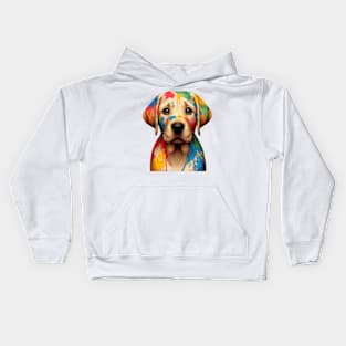 Colorful Canine Chaos: Labrador Retriever Kids Hoodie